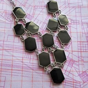 Chunky geometric reflective shiny necklace